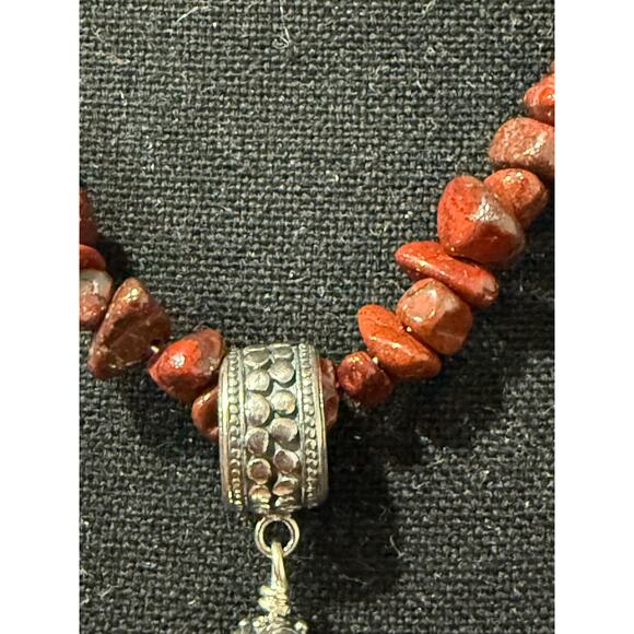 Vintage Jay King Mine Finds DTR 925 Silver Red Jasper Heart Pendant Necklace - Picture 13 of 14